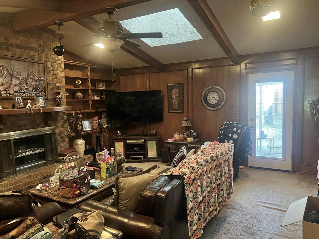 Vaulted ceilings, skylight.  Back door has been replaced.