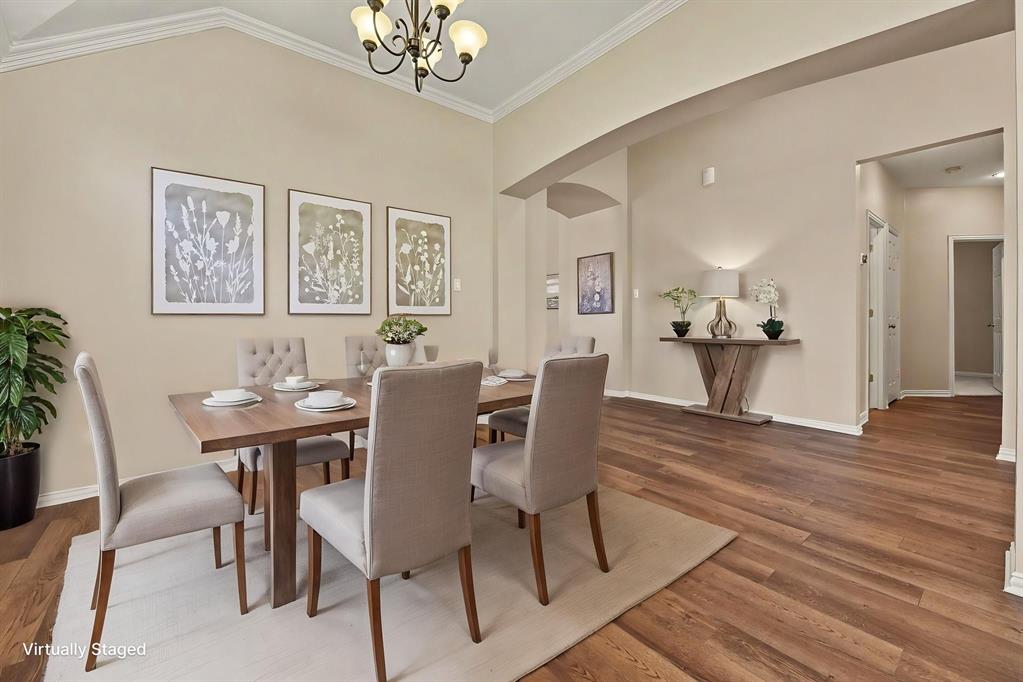 Dining room virtually staged
