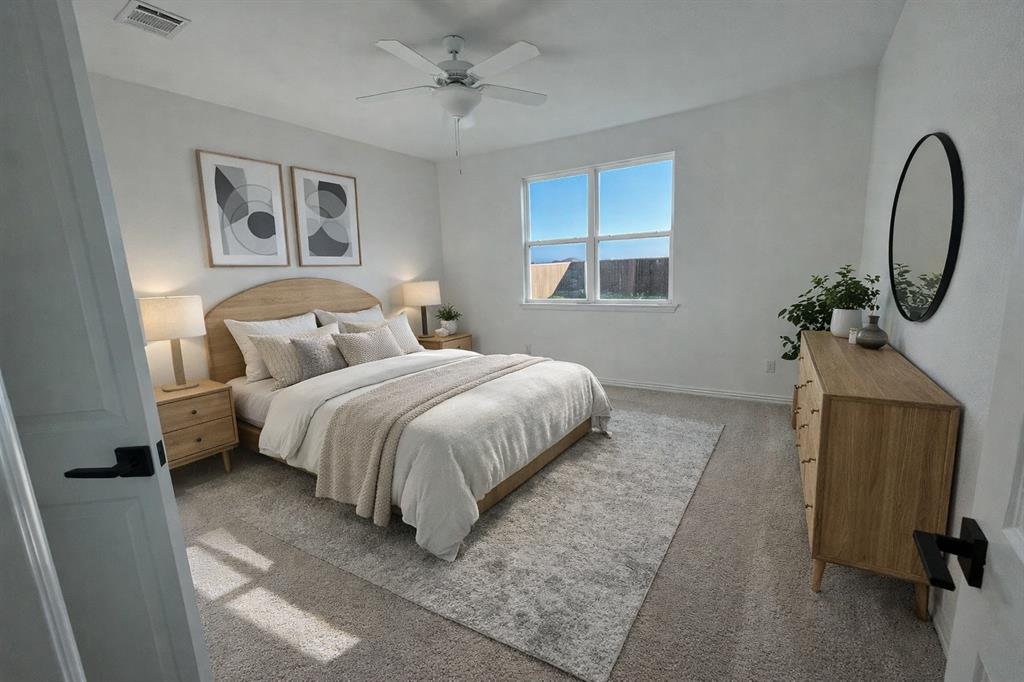 Virtually staged bedroom