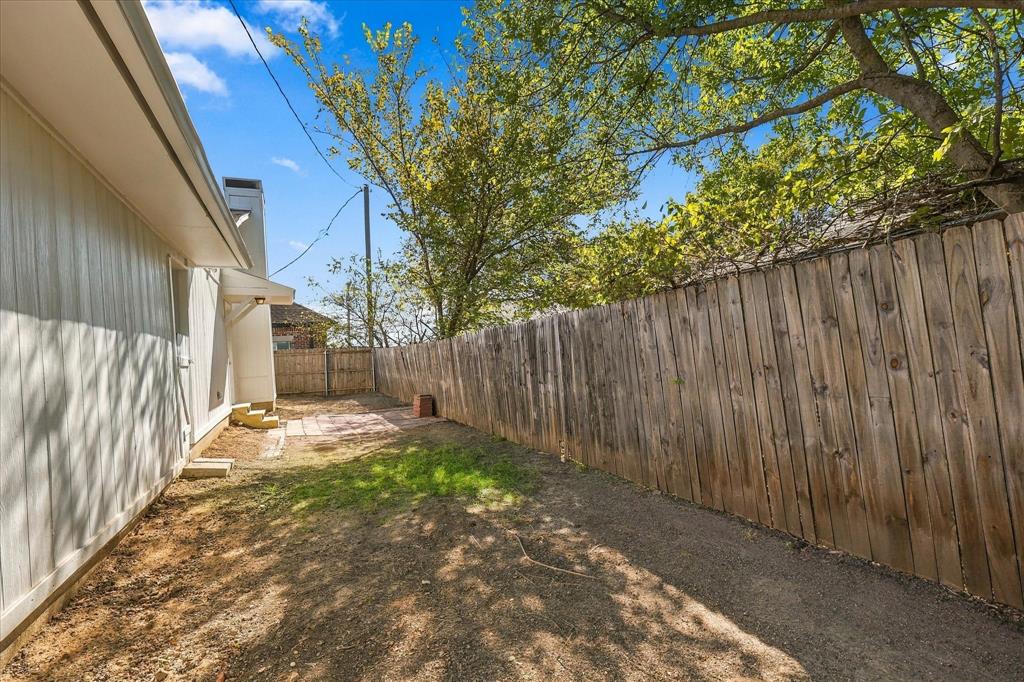 Fenced backyard