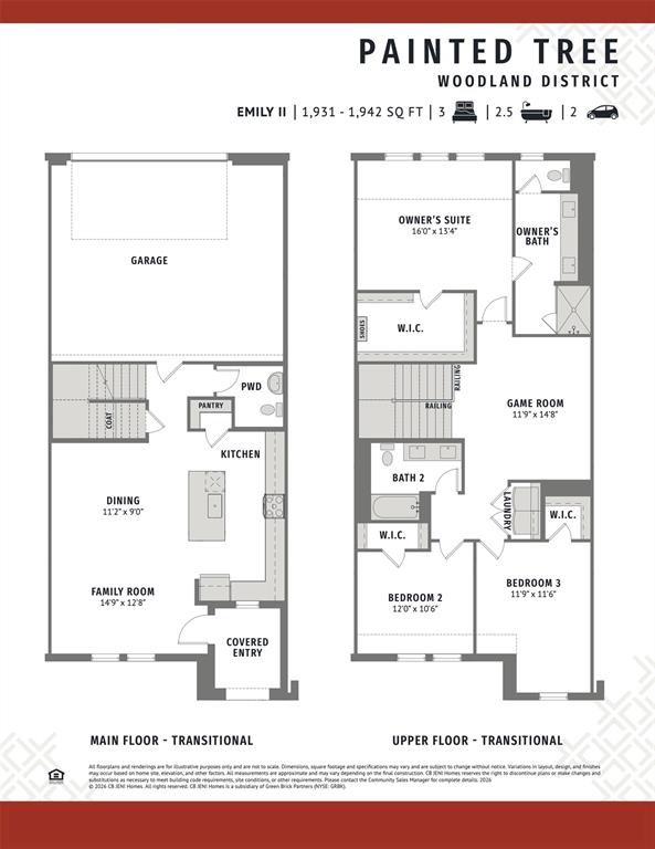 With wonderful entertaining space both upstairs and down, our new Emily II floor plan offers everything you have been searching for in a lock & leave lifestyle home!