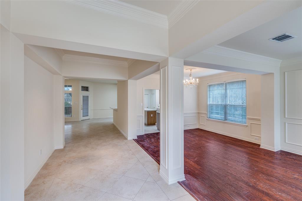 View of entry hallway into oversized formals