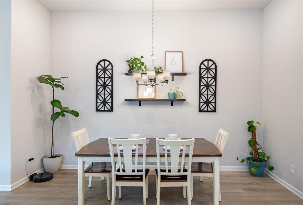 Spacious dining room off kitchen and living room.