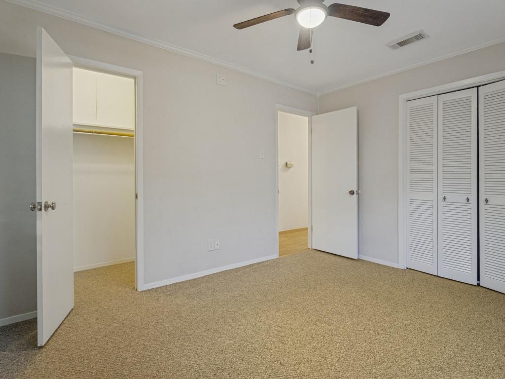 Back bedroom has 2 large closets