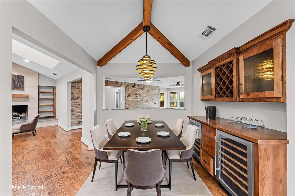 Virtually staged breakfast area