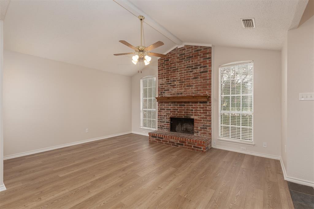 Cozy living room with brick Fireplace Cozy living room with brick Fireplace