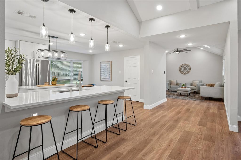 Second living area sits just off the kitchen.