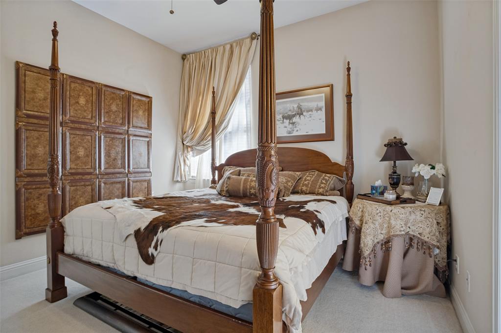 Neutral wall palette and wall-to-wall carpeting