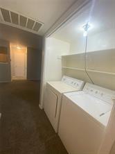 Washroom with separate washer and dryer