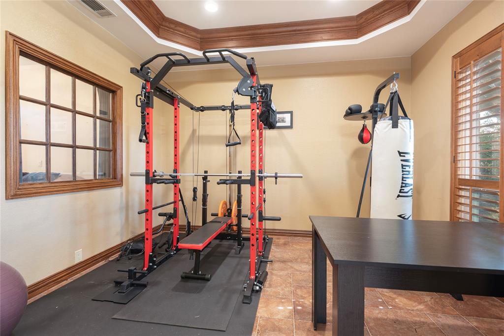 The home office is currently used as a flex space