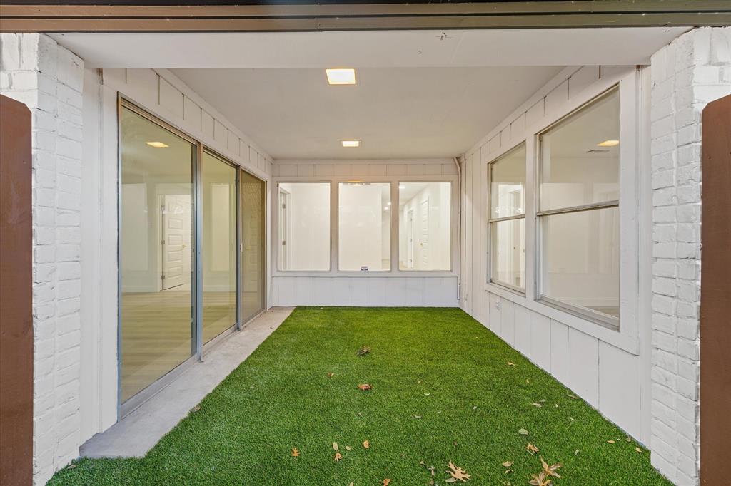 Between back two bedrooms separate from backyard