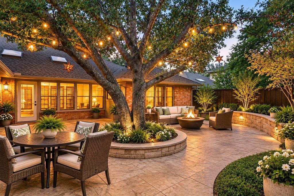 Stamped concrete Patio, Virtually Staged