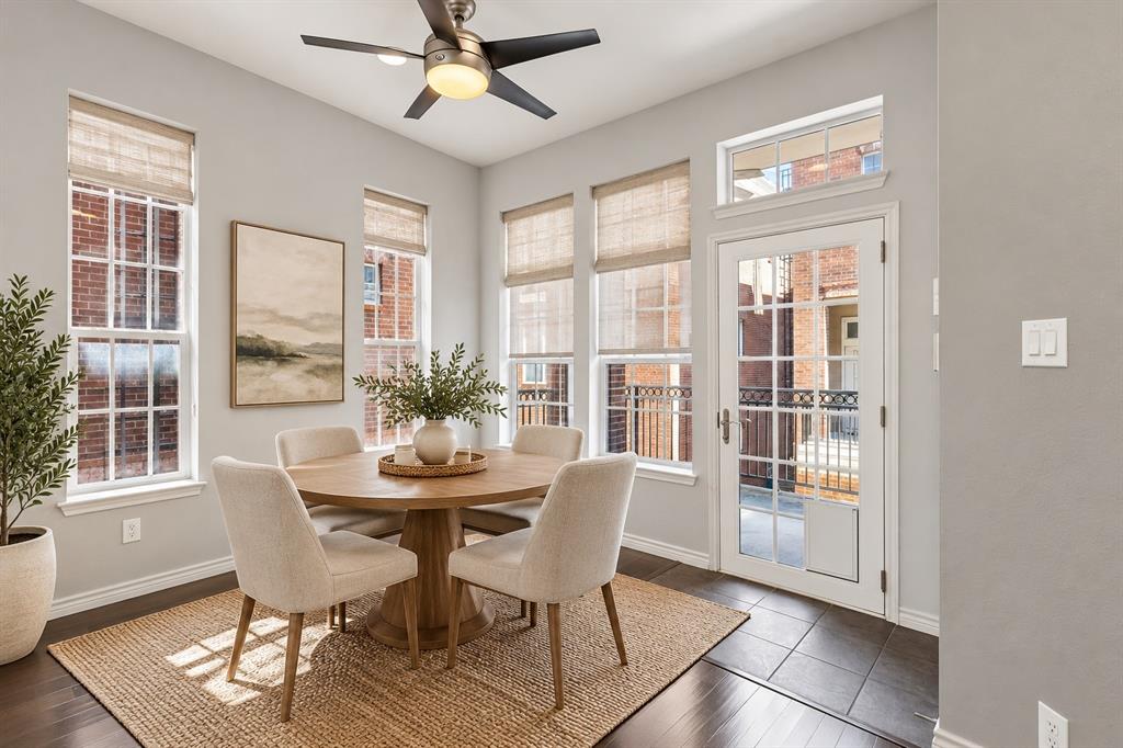 Virtually staged dining area