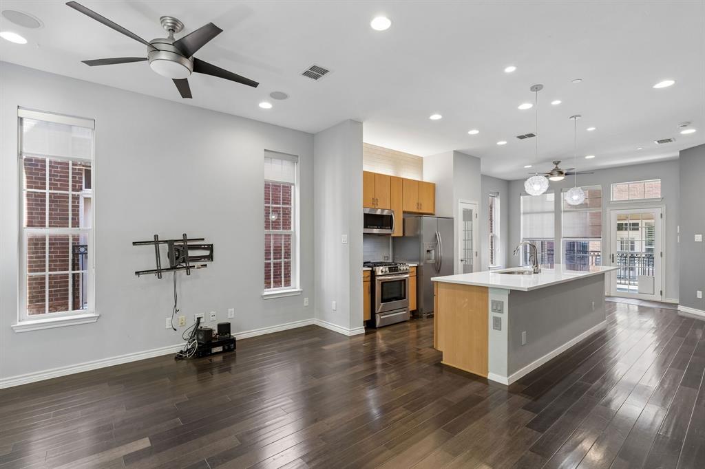 Living room into kitchen