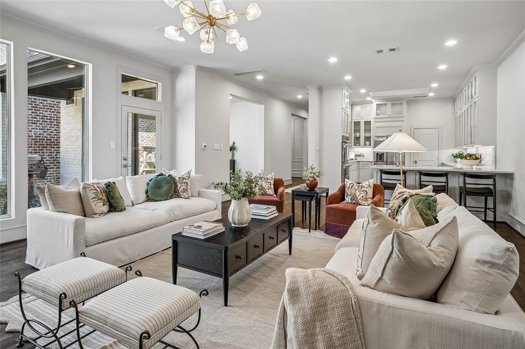 Living area facing kitchen