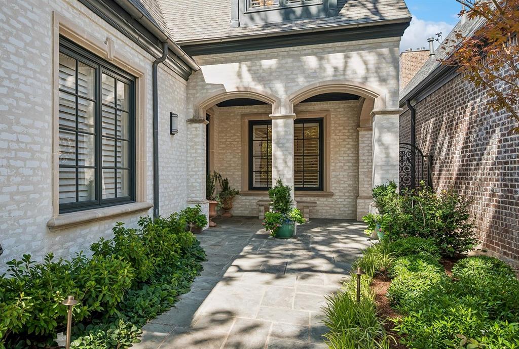 Landscaped stone entrance path