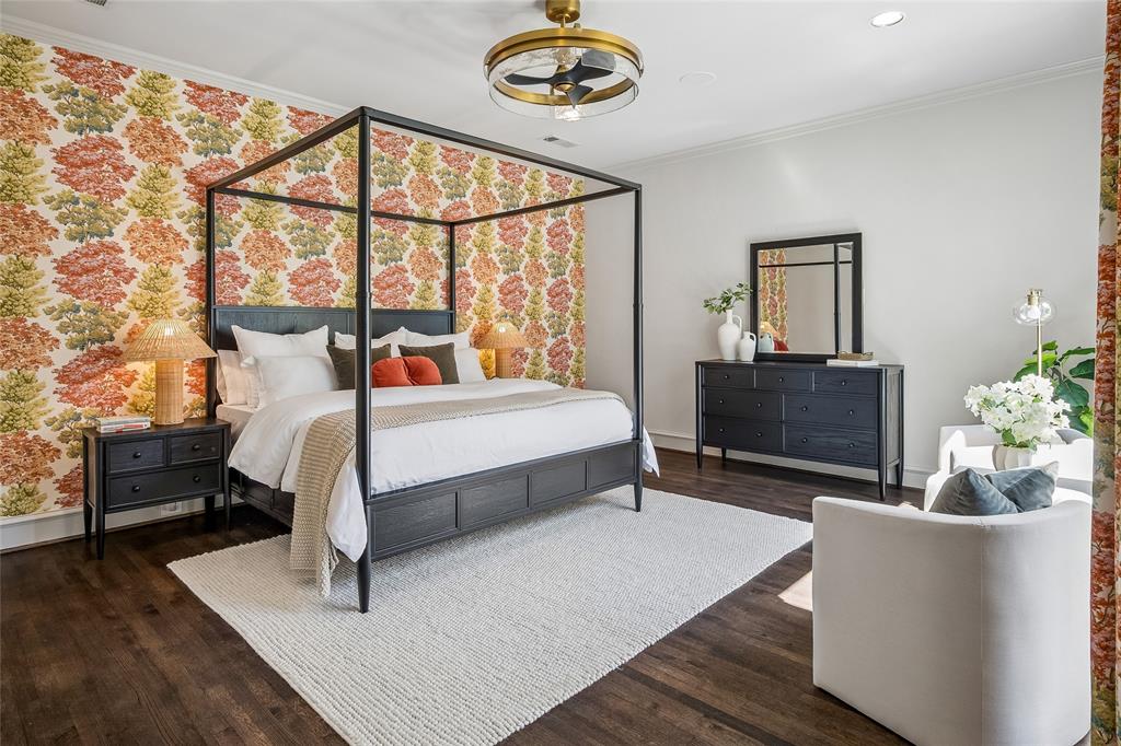 Elegant first-floor primary suite