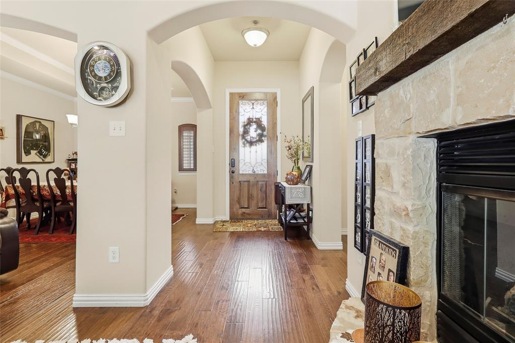 View toward front door from living area