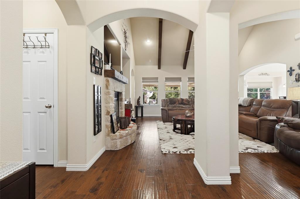 Entry into living area from front door.  Thoughtful architectural features.