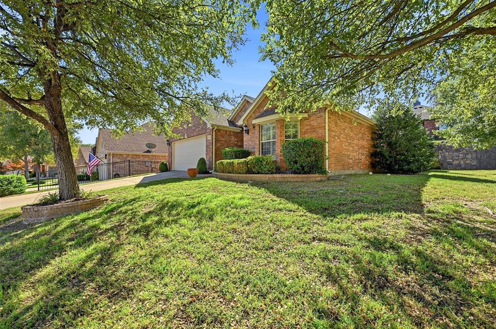 This home sits on a large lot with mature trees.