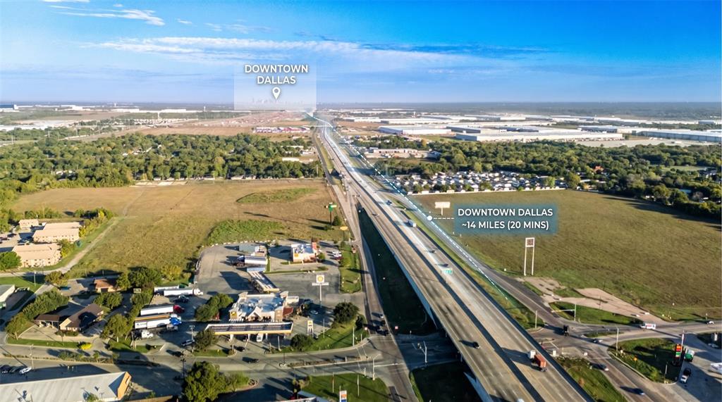 Property is .3 miles from Interstate 45.  Less than a minute drive.