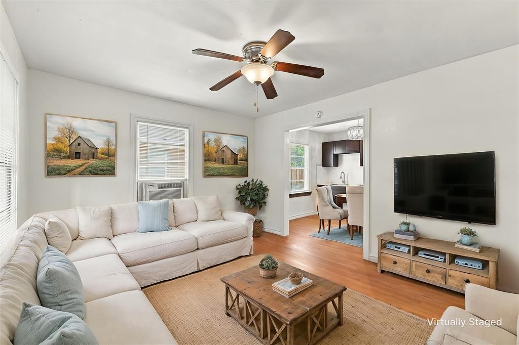 Unit A living room - virtually staged Unit A living room - virtually staged