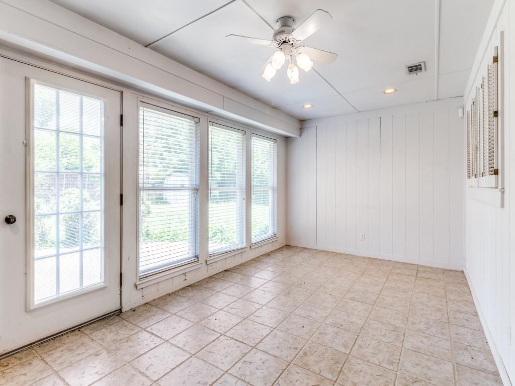 Unfurnished room featuring ceiling fan and recessed lighting