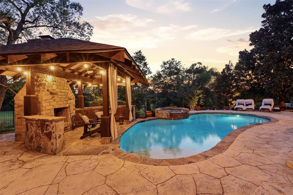 Freeform swimming pool with integrated spa