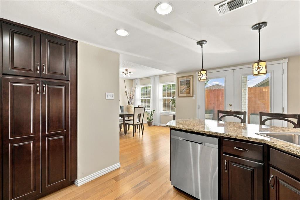 Kitchen leading into the dining room.