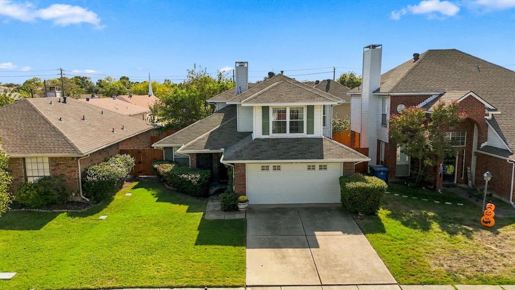 Aerial view of the front of the home.