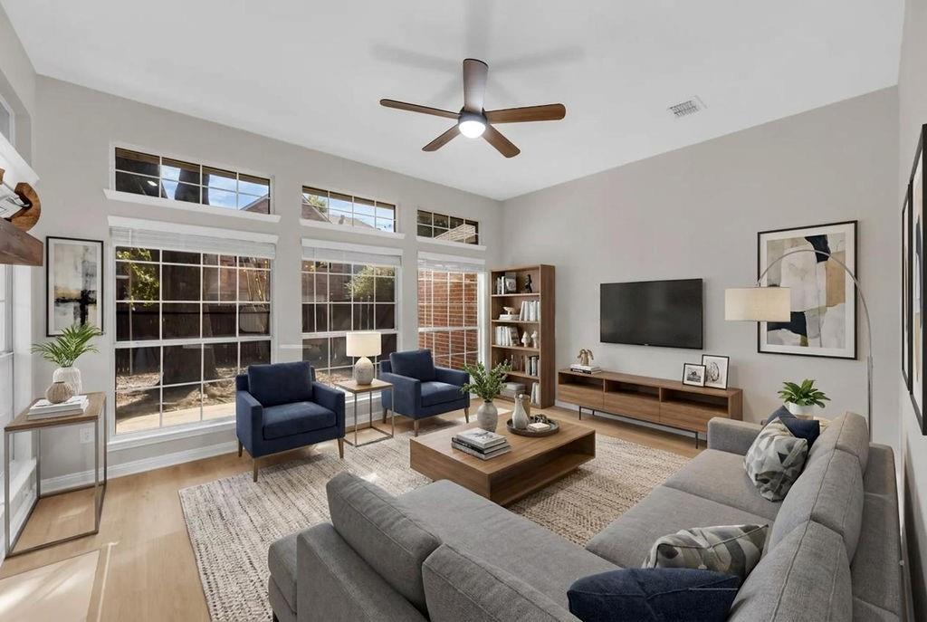 Family room with virtual staging