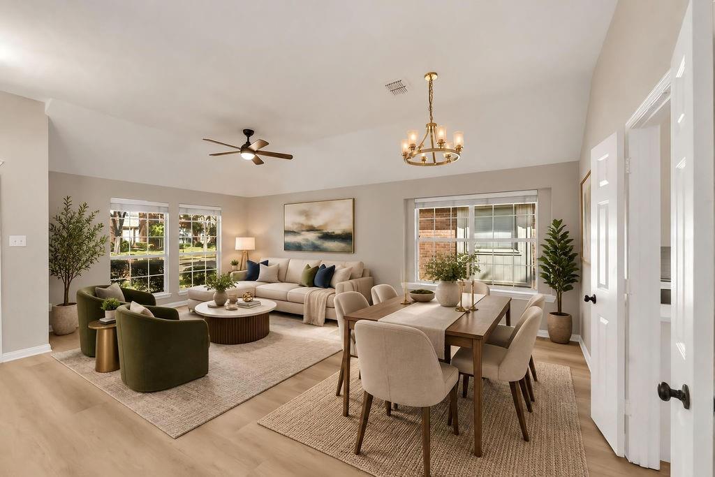 Dining area with virtual staging