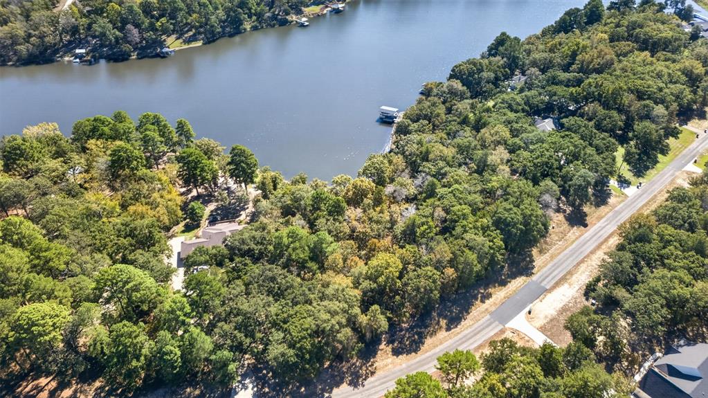 Waterfront parcel featuring extensive tree coverage and direct shoreline access