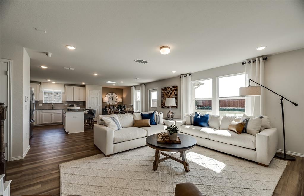 *Model Representation - Gathering room with view of main living areas