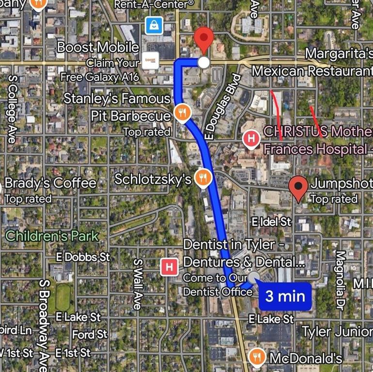 Geographic Location Map. Indicating the travel distance from the property to local commercial and medical services Geographic Location Map. Indicating the travel distance from the property to local commercial and medical services