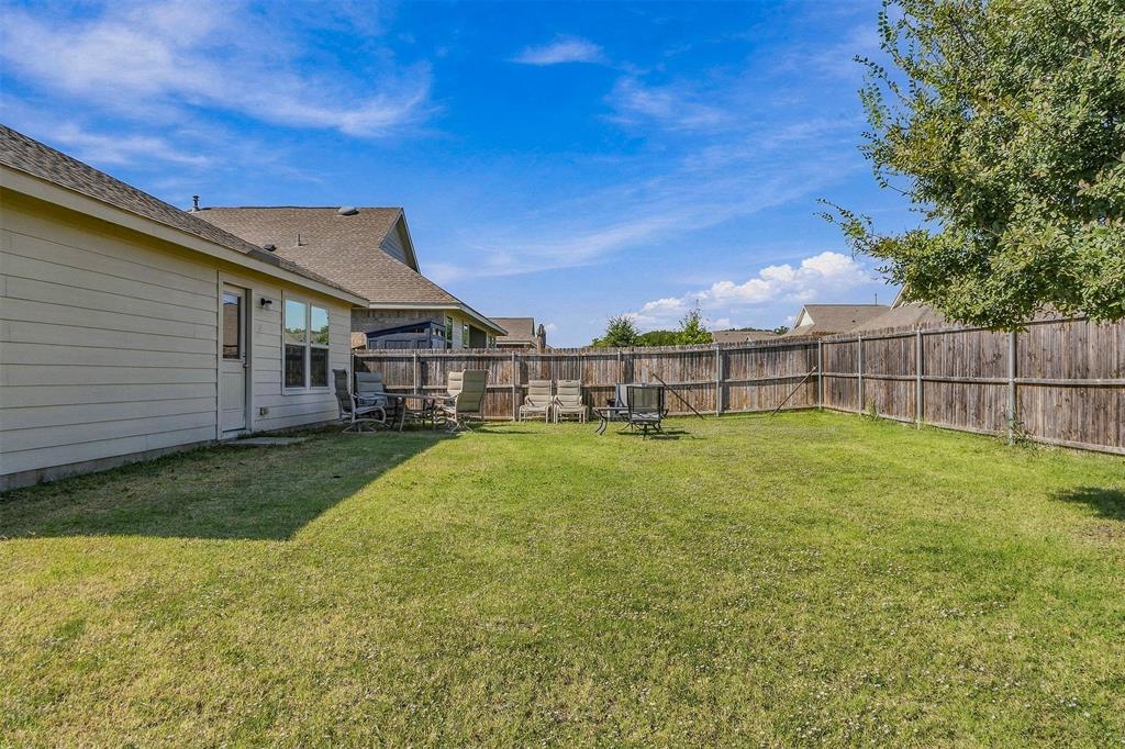 A look at the home's backyard and outdoor living space.