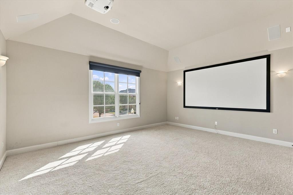Upstairs media room. Screen stays!