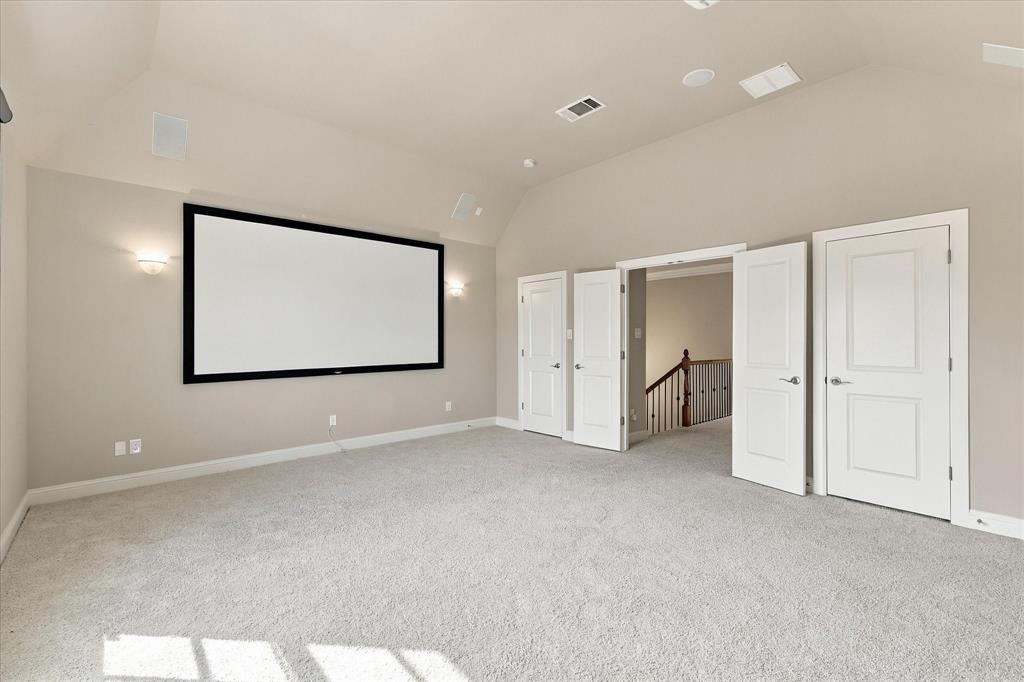 Media room has 2 closets