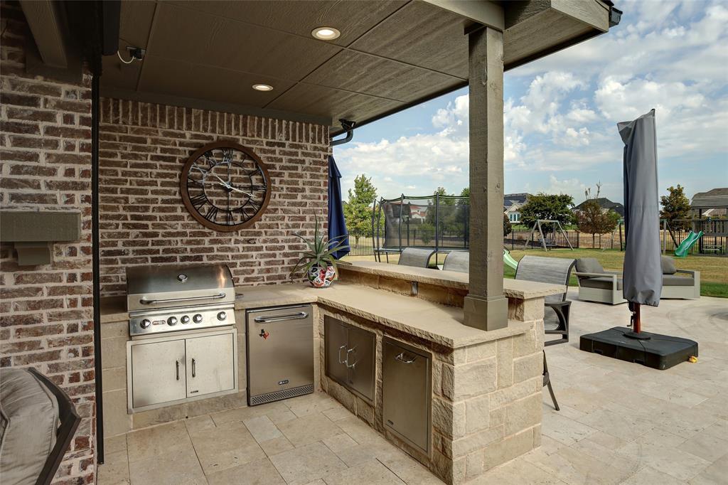 Outdoor kitchen area.