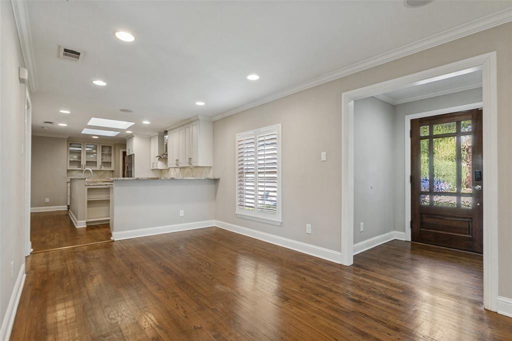 Entry, living, and dining areas