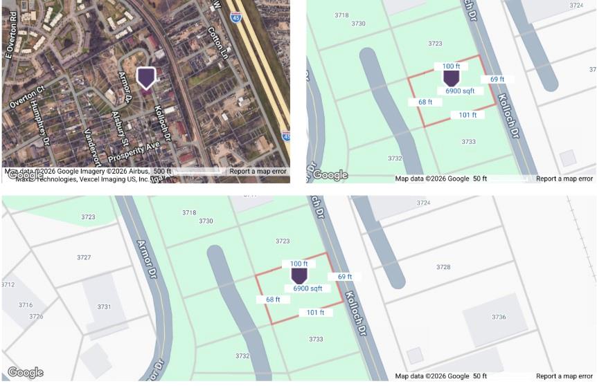 Property Survey Map. Indicating the parcel dimensions and total square footage of the property