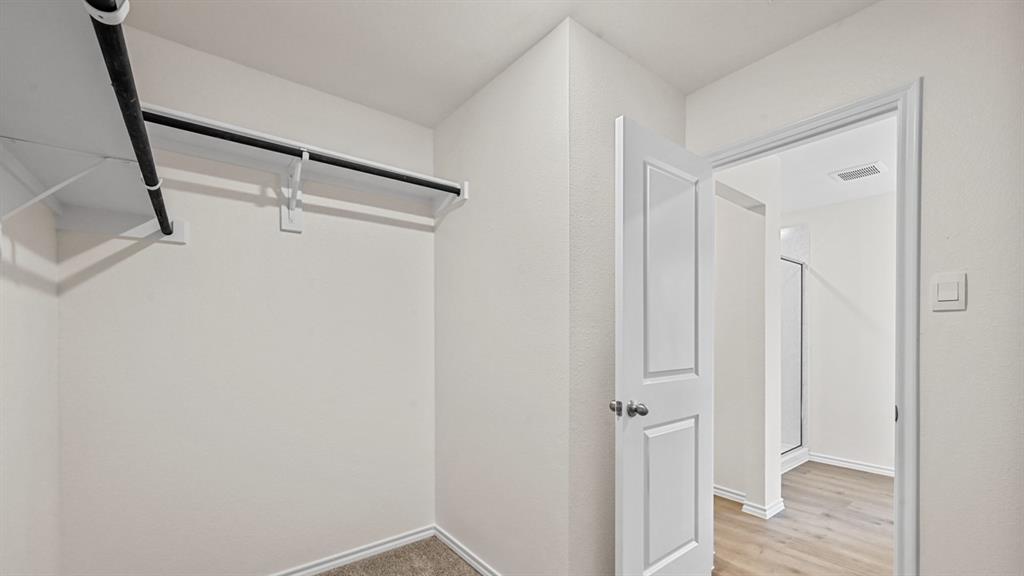 Built-in closet shelving and hanging rods