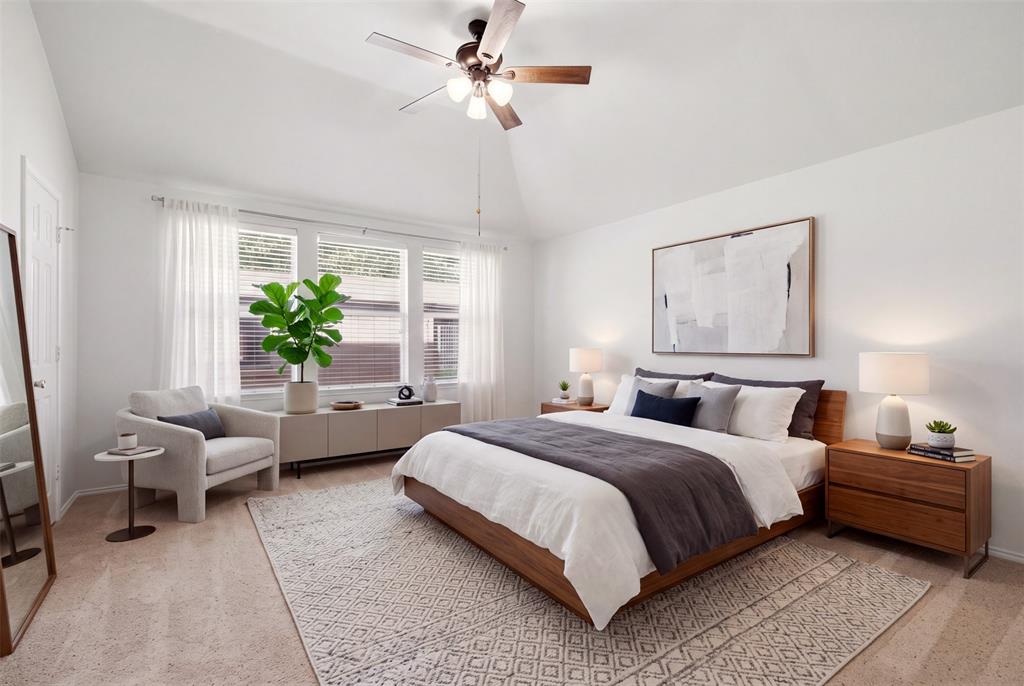 Virtually staged Primary Bedroom