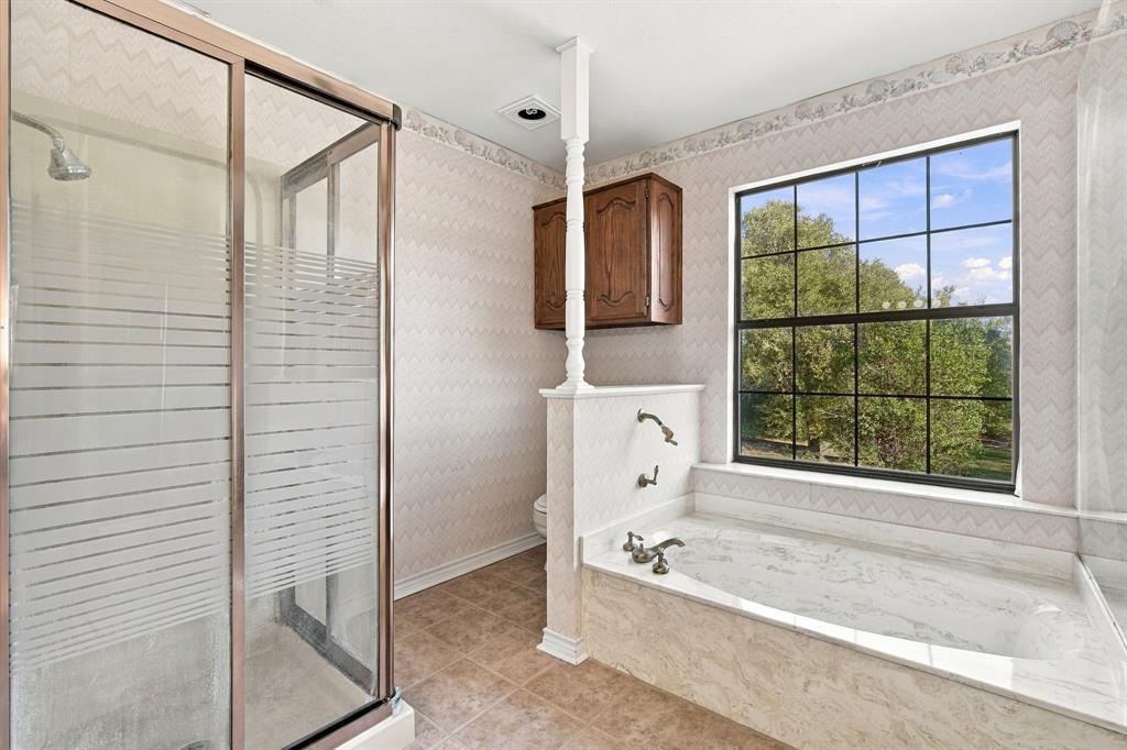 Separate shower and garden tub