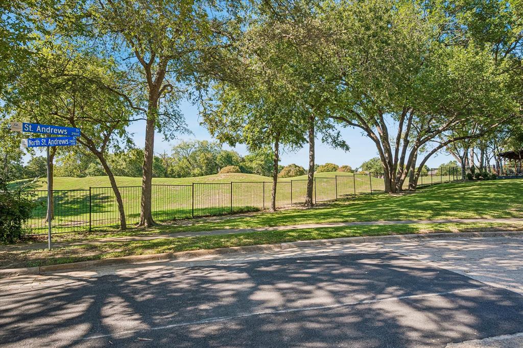 A view across the street of Sherrill Park golf course hole #7 green on Course #1.  The golf course is a wonderful asset to have so close in the neighborhood.