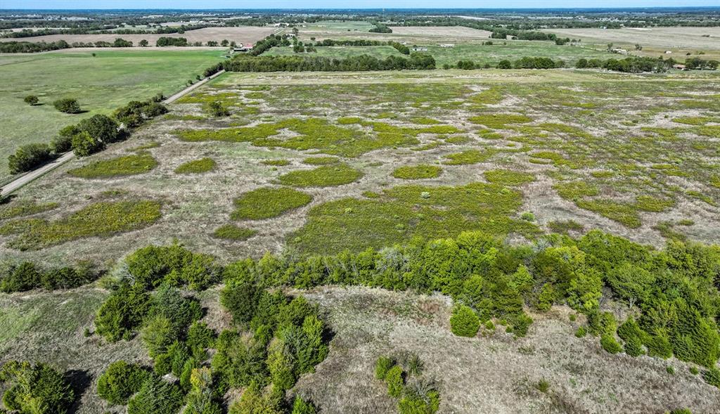 Expansive acreage featuring cleared pasture, clusters of mature trees, and unpaved perimeter access