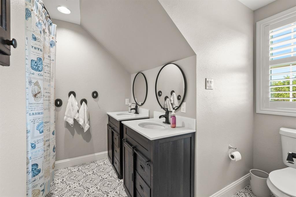 Upstairs Bathroom with Double Vanities