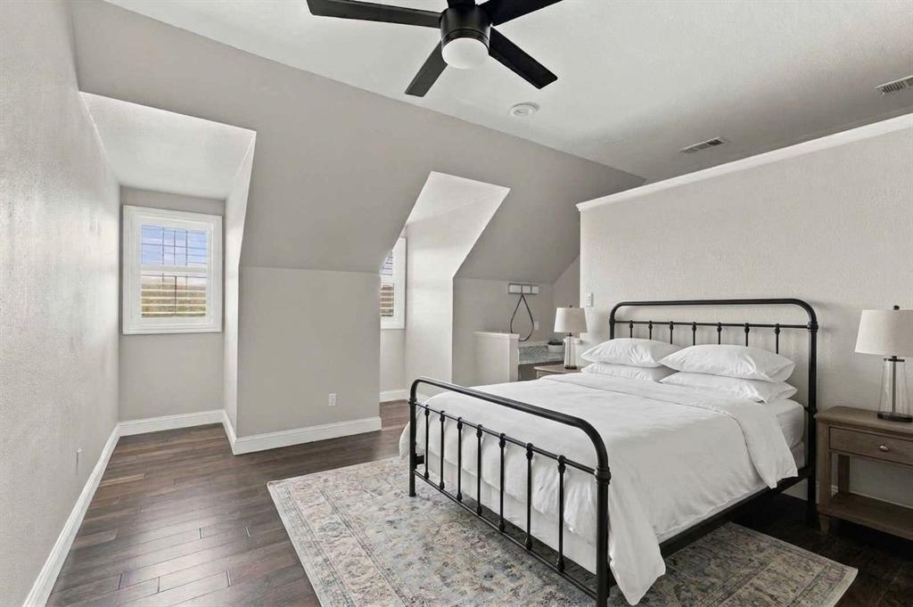 Spacious Secondary Upstairs Middle Bedroom with Vanity or Built-In Desk and Large Walk-in Closet