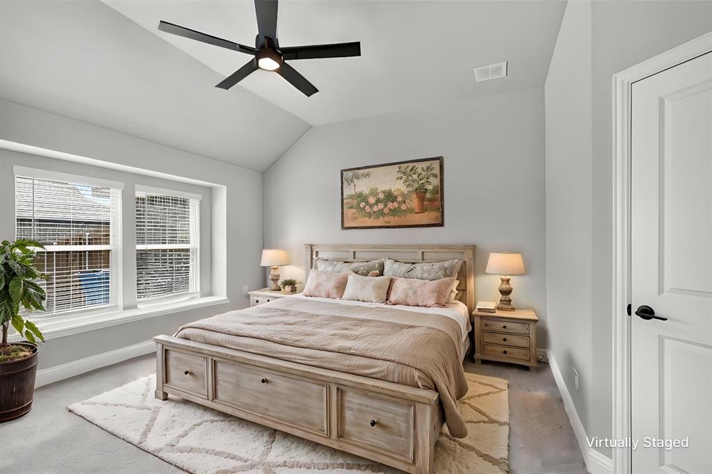 virtual staging of primary bedroom