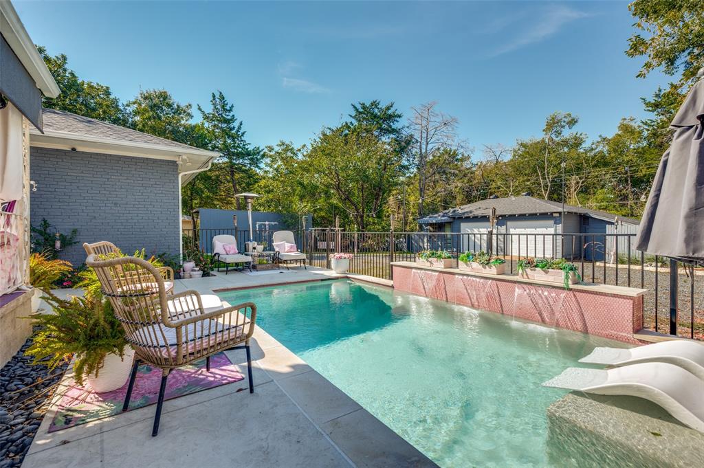 Multiple seating areas available around the gorgeous pool.